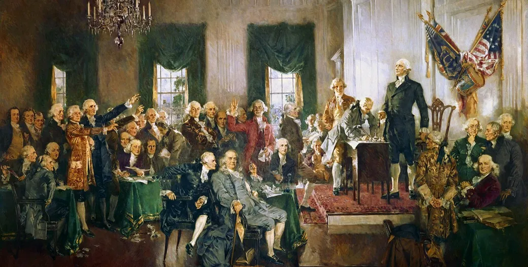 "Scene at the Signing of the Constitution of the United States by Howard Chandler Christy"