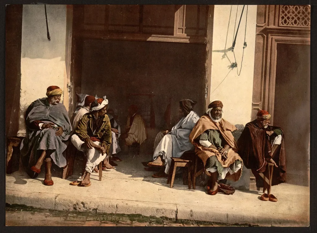 "Arabs before a cafe, Algiers, Algeria - Wikimedia Commons"