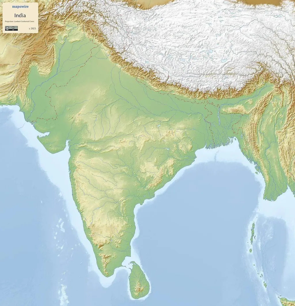 "Topical map of India"