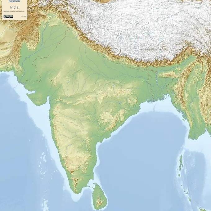 "Topical map of India"