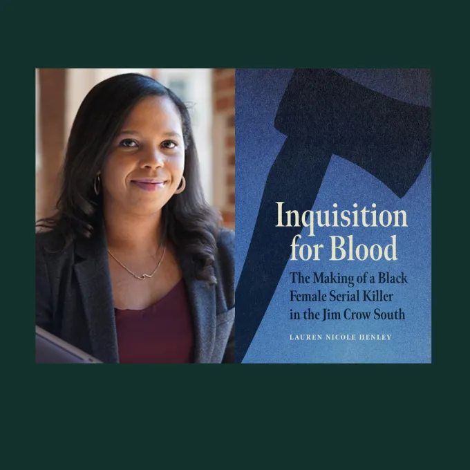 "Lauren Henley, who graduated from WashU (History), pictured next to her book