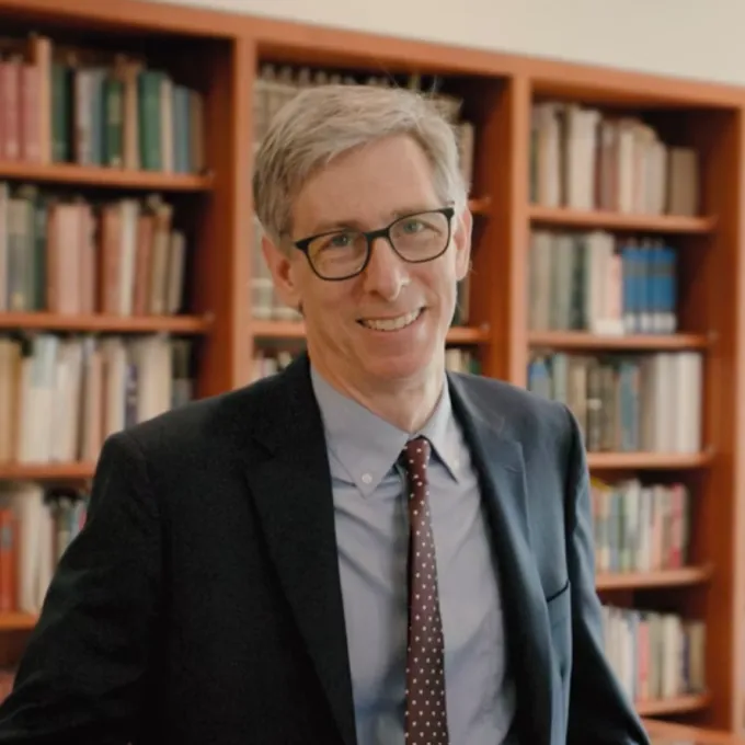 "A screengrab of Peter Kastor from his interview which was conducted after he received a distinguished faculty award."