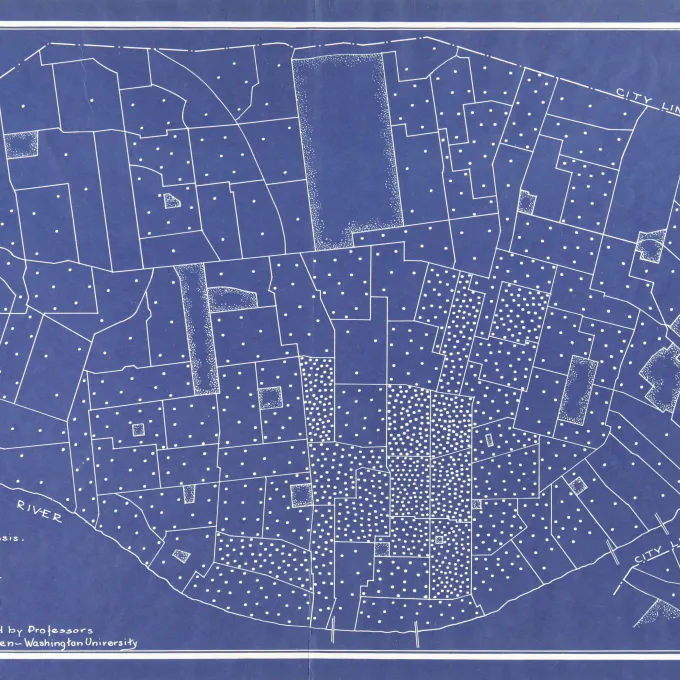 Map of tuberculosis deaths in St. Louis, 1930-1932